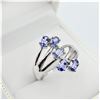 Image 2 : STERLING SILVER NATURAL TANZANITE RING, 5 TANZANITE (1.2CTS), W/A $580.00, SIZE 6.75