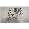 Image 2 : LOT OF 925 JEWELRY - 4 PAIRS OF EARRINGS, BROOCH AND 2 SINGLE EARRINGS