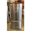 Image 1 : HISENSE STAINLESS FRIDGE WITH FREEZER DRAWER - WORKING, MISSING DOOR SHELVES, DENTED DOOR, SCRATCHED