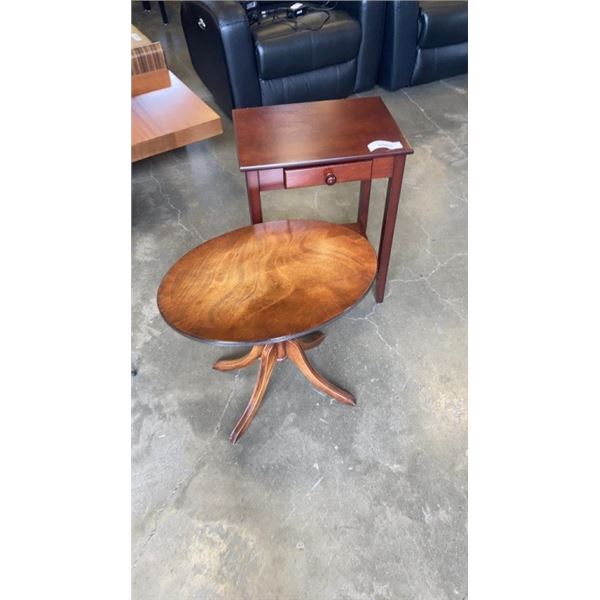 1 DRAWER ENDTABLE AND OVAL ENDTABLE