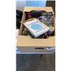 Image 8 : 3 BOXES OF ESTATE GOODS, HATS, CLEANING PADS, GALVANIZED WATERING CAN AND PAILS, CANDLES