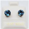 Image 1 : 10KT. YELLOW GOLD 6MM NATURAL BLUE TOPAZ EARRINGS, 2CTS, W/A $515.00