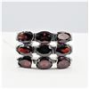 Image 2 : STERLING SILVER NATURAL GARNET RING, 9 GARNET (4.4CTS), W/A $480.00, SIZE 6.5