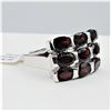 Image 3 : STERLING SILVER NATURAL GARNET RING, 9 GARNET (4.4CTS), W/A $480.00, SIZE 6.5