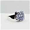 Image 2 : STERLING SILVER NATURAL TANZANITE RING, 13 TANZANITE (1.82CTS), W/A $510.00, SIZE 7