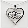 Image 1 : STERLING SILVER DIAMOND HEART PENDANT WITH STERLING CHAIN, 39 DIAMONDS (0.10CTS), W/A $855.00