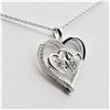 Image 2 : STERLING SILVER DIAMOND HEART PENDANT WITH STERLING CHAIN, 39 DIAMONDS (0.10CTS), W/A $855.00