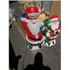 Image 2 : 2 LIGHT UP SANTA LAWN ORNAMENTS