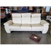Image 2 : HILKER GERMAN LEATHER SOFA AND LOVESEAT - RECLINING AND ADJUSTABLE