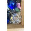 Image 8 : 2 TRAYS OF COLLECTOR SPOONS, ART GLASS, PERFUMES, COLLECTIBLES