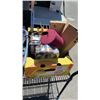 Image 2 : TOTE AND 2 BOXES OF COLLECTIBLES, ESTATE GOODS, FRYING PAN, BOARD GAMES