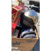 Image 8 : TOTE AND 2 BOXES OF COLLECTIBLES, ESTATE GOODS, FRYING PAN, BOARD GAMES