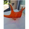 Image 2 : LARGE ORANGE CHALET ART GLASS CENTERPIECE
