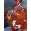 Image 8 : LARGE ORANGE CHALET ART GLASS CENTERPIECE