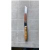 Image 2 : ANTIQUE PRESSED GLASS MOTTOWARE HANDLED SERVING PLATE AND CARVED HANDLE BREAD KNIFE