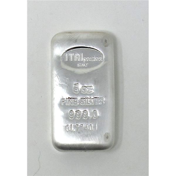 5 Oz. Italpreziosi .999 Silver Bar