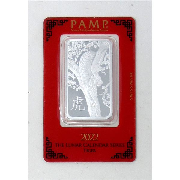 1 Oz. 2022 .999 Silver Year of the Tiger Bar