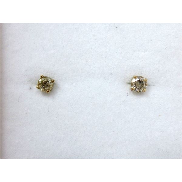 New 10 KT Gold .35 CTW Diamond Stud Earrings