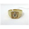 Image 1 : 14 KT Gold and Diamond Masonic Ring