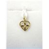 Image 1 : 10 KT Gold Heart Charm with Cross in Center