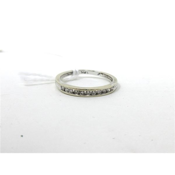 14 KT White Gold 11 Diamond Band Ring