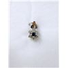 Image 1 : 10 KT Gold Diamond & Sapphire Pendant