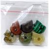Image 1 : 6 Hand-Carved Gemstone Skulls - 163 Carats
