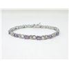 Image 1 : 5.45 CTW Amethyst & Diamond Tennis Bracelet