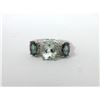 Image 1 : Green Amethyst, Mystic Topaz & Diamond Ring