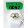 Image 1 : 10 KT Gold Diamond Star Dome Ring - Size 10
