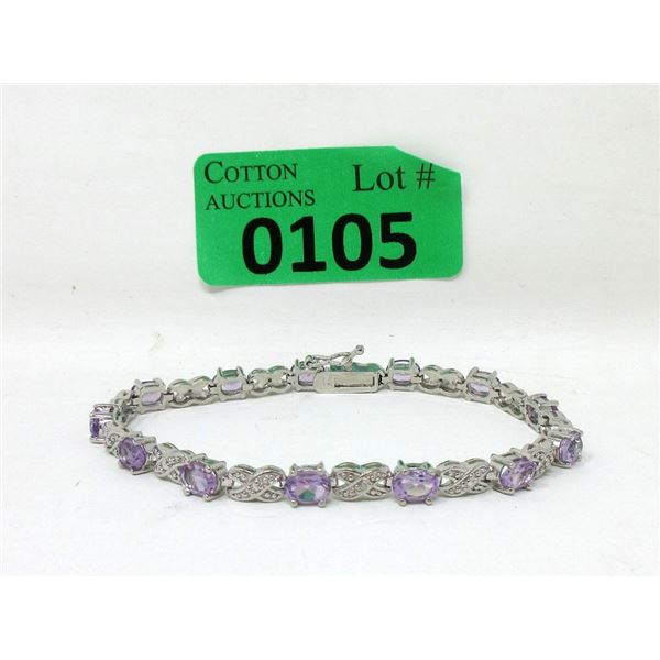 Amethyst & Diamond Tennis Bracelet