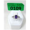 Image 1 : Sterling Silver Amethyst, Tanzanite & Diamond Ring