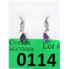 Image 1 : New Amethyst & Diamond Dangle Earrings