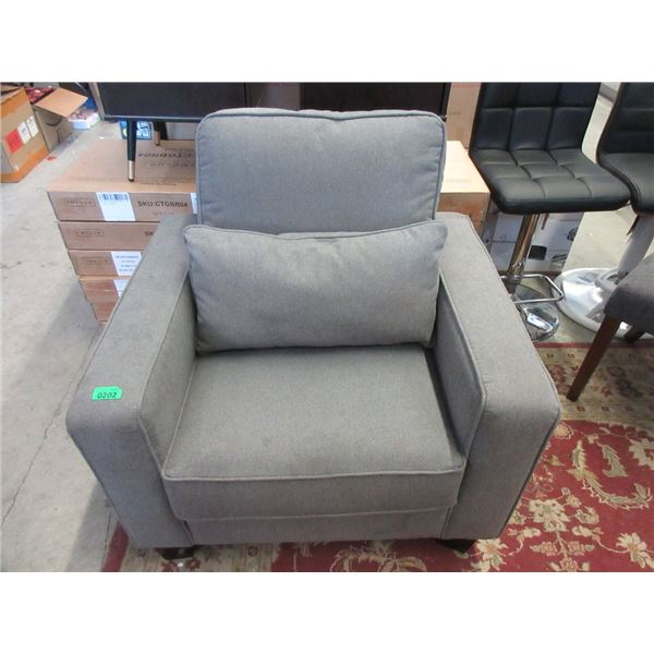 Grey Fabric Upholstered Arm Chair