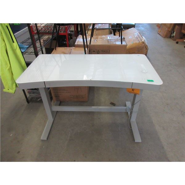 White Electric Adjustable Height Desk