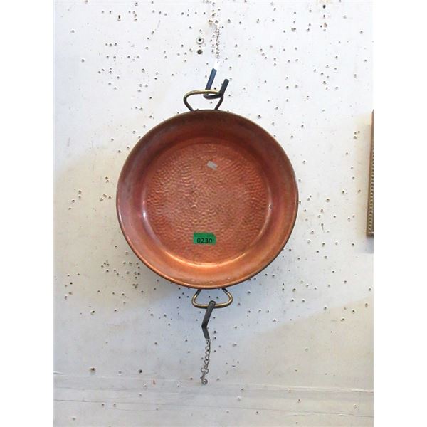 Handled Copper Basin - 15  Diameter x 5  Deep