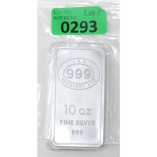 10 Oz. .999 Silver JBR Recovery Silver Bar