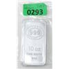 Image 1 : 10 Oz. .999 Silver JBR Recovery Silver Bar