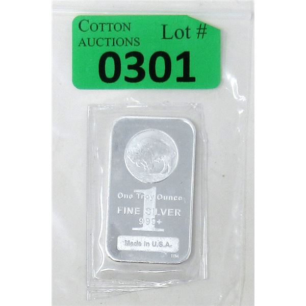 1 Oz. .999+ Silver USA Mint Buffalo Bar