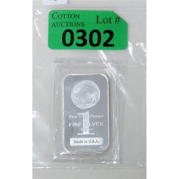 1 Oz. .999+ Silver USA Mint Buffalo Bar