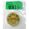 Image 1 : 1 Oz. .999 Silver Canada Colourized Art Round