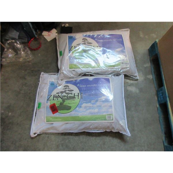 2 Queen Size Organic Buckwheat Pillows