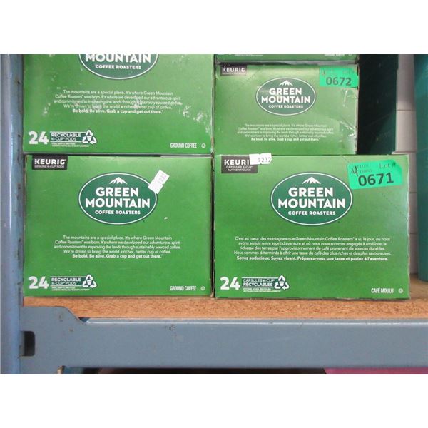 4 Boxes of Green Mountain K-Cup Coffee