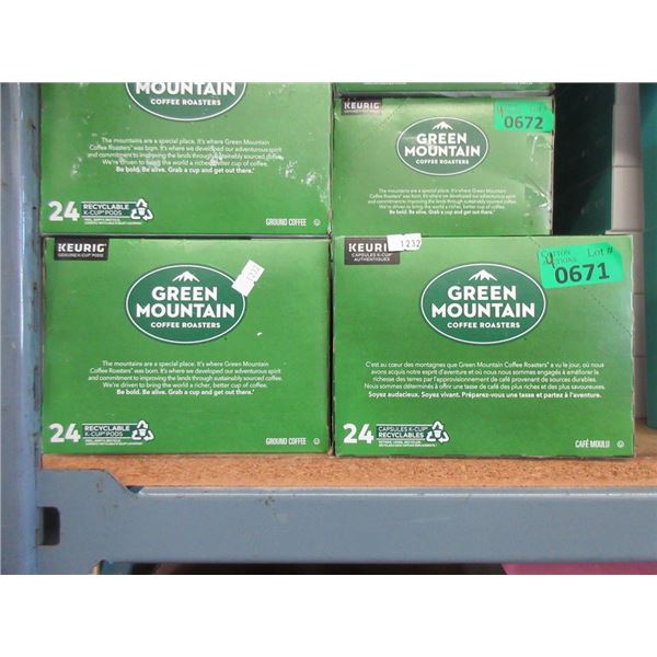 4 Boxes of Green Mountain K-Cup Coffee