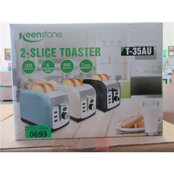 4 New Keenstone 2-Slice Toasters - Black 