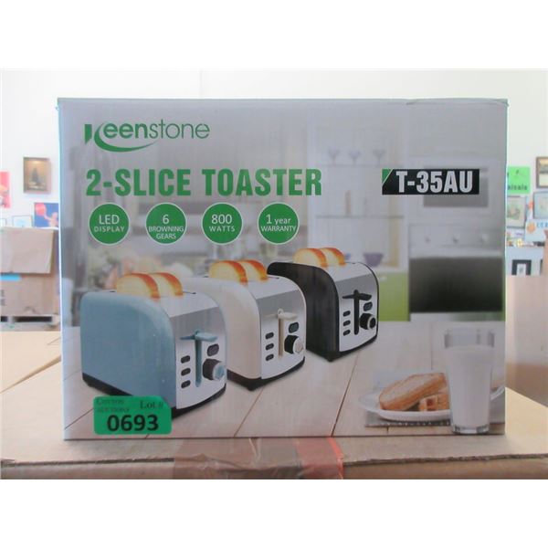 4 New Keenstone 2-Slice Toasters - Black