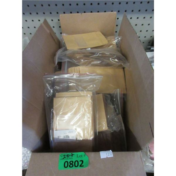 Box of Small Kraft Stand Up Window Pouches - 21+ Packs