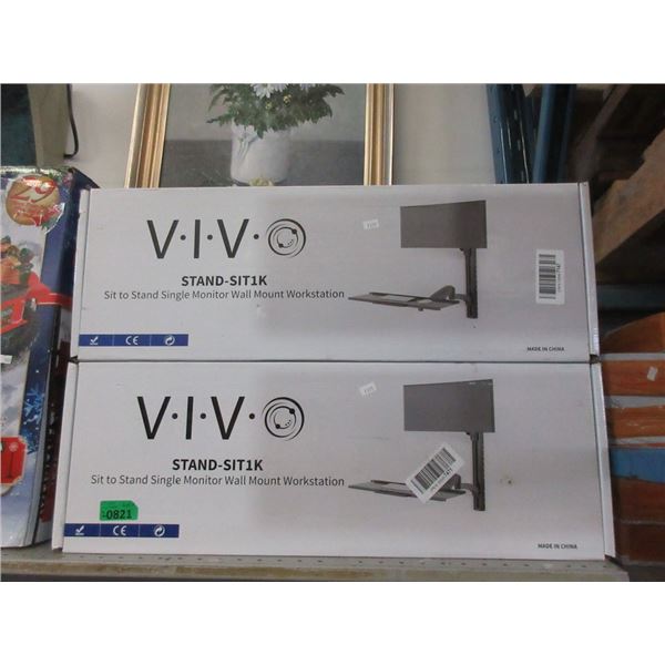 2 Vivo Sit To Stand Wall Mount Workstations