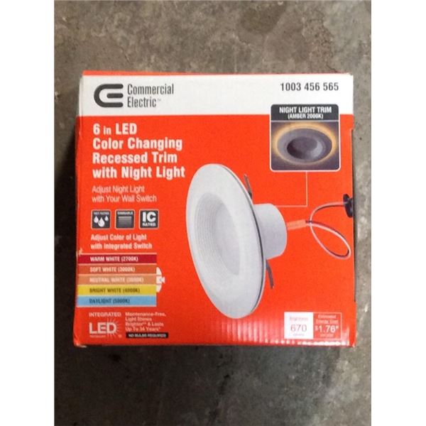 Commercial electric 6 inch LED  Color changing recessed trim with night light