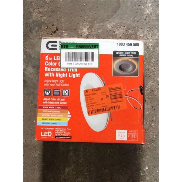 Commercial electric 6 inch LED  Color changing recessed trim with night light